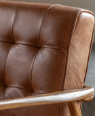 Mid Century Modern Vintage Brown Leather Arm Chair FARTHING