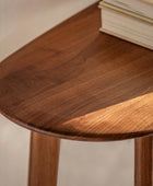 Mid Century Rounded Edge Dark Wood Console Table FARTHING