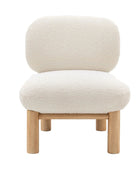 Modern Lounge Chair with Vanilla Boucle Fabric 1