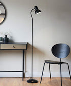 Modern Matt Black Adjustable Floor Lamp - The Farthing