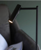 Modern Matt Black Reader Floor Lamp - The Farthing