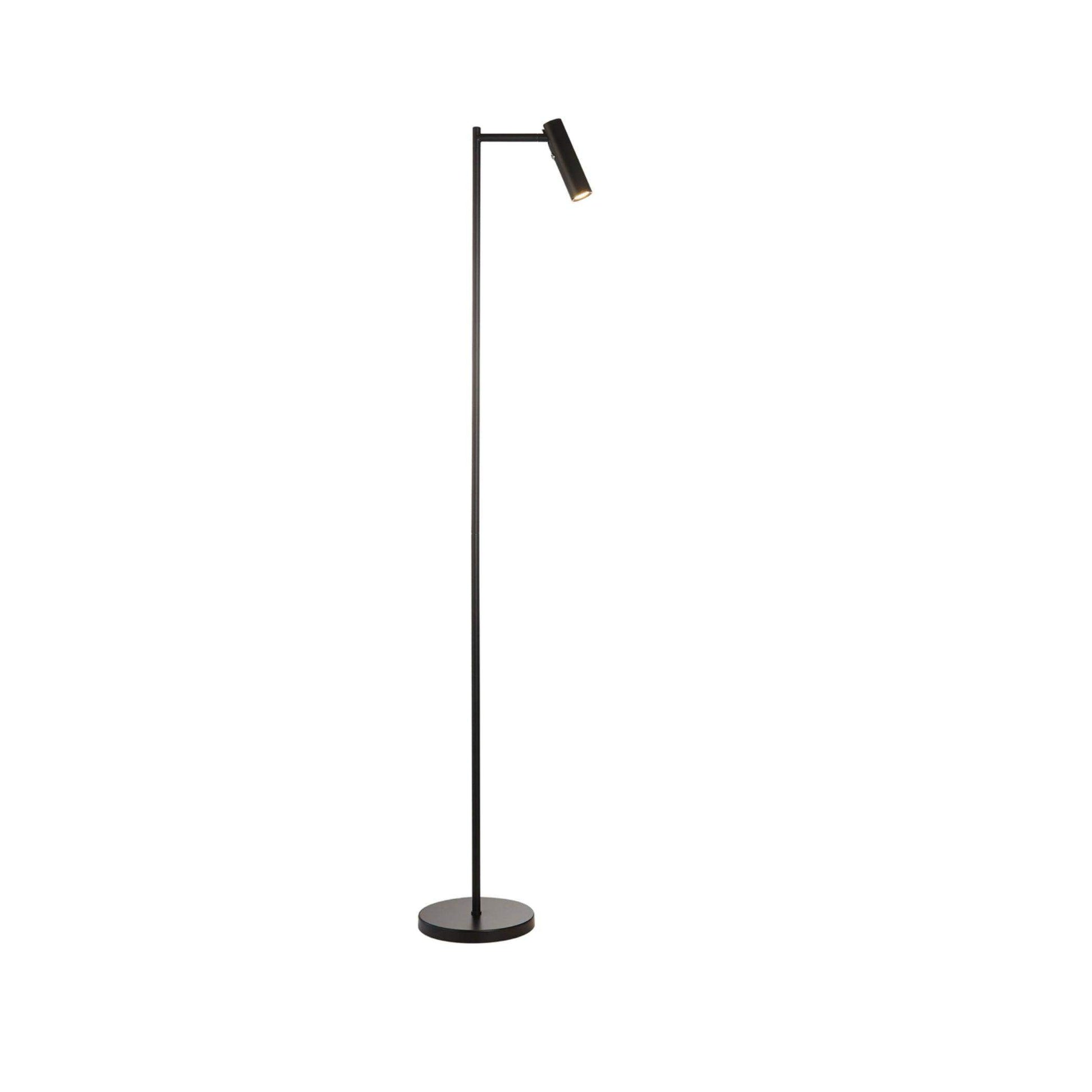 Modern Matt Black Reader Floor Lamp - The Farthing