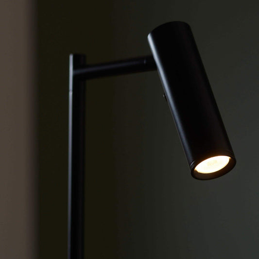 Modern Matt Black Reader Floor Lamp - The Farthing