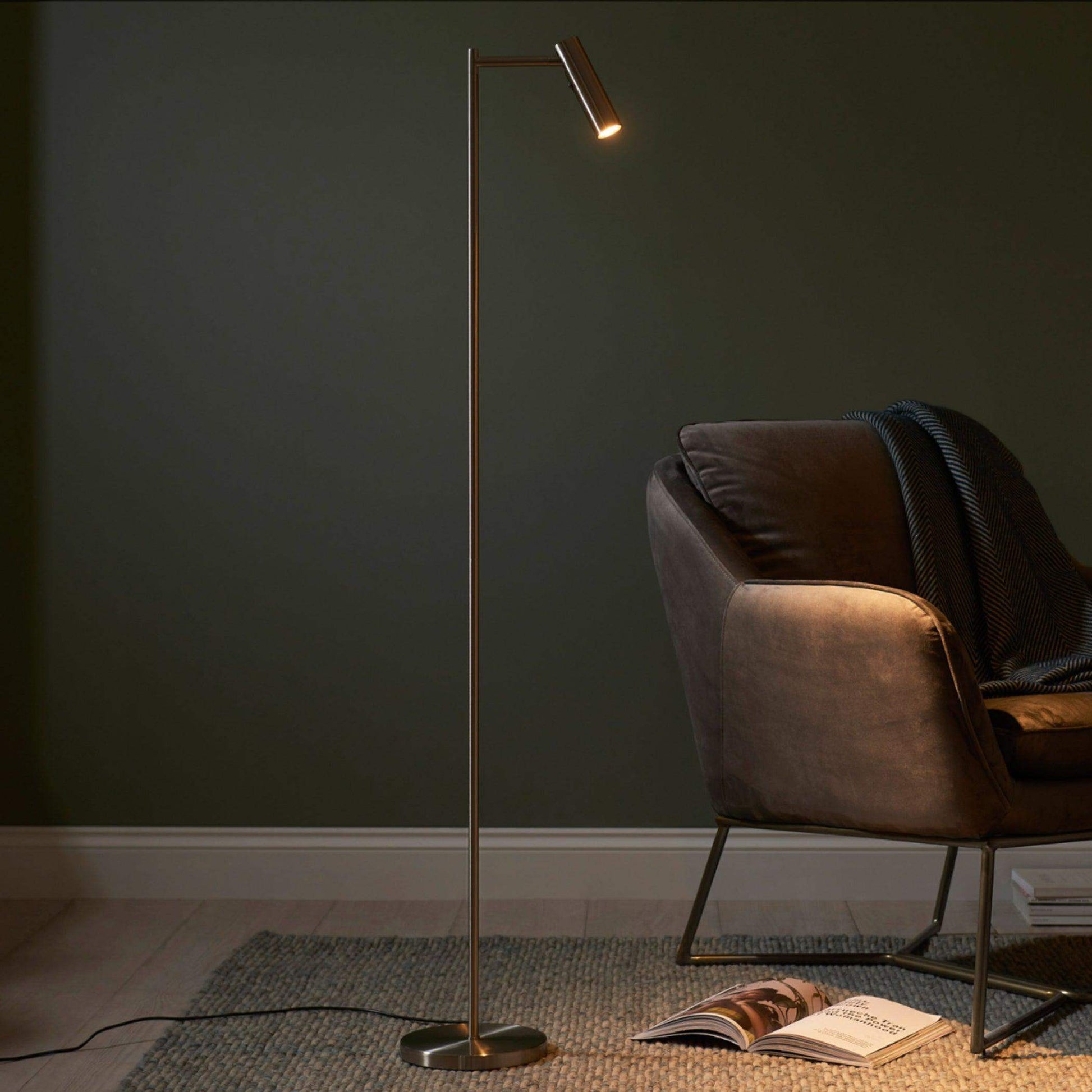 Modern Nickel Reader Floor Lamp - The Farthing