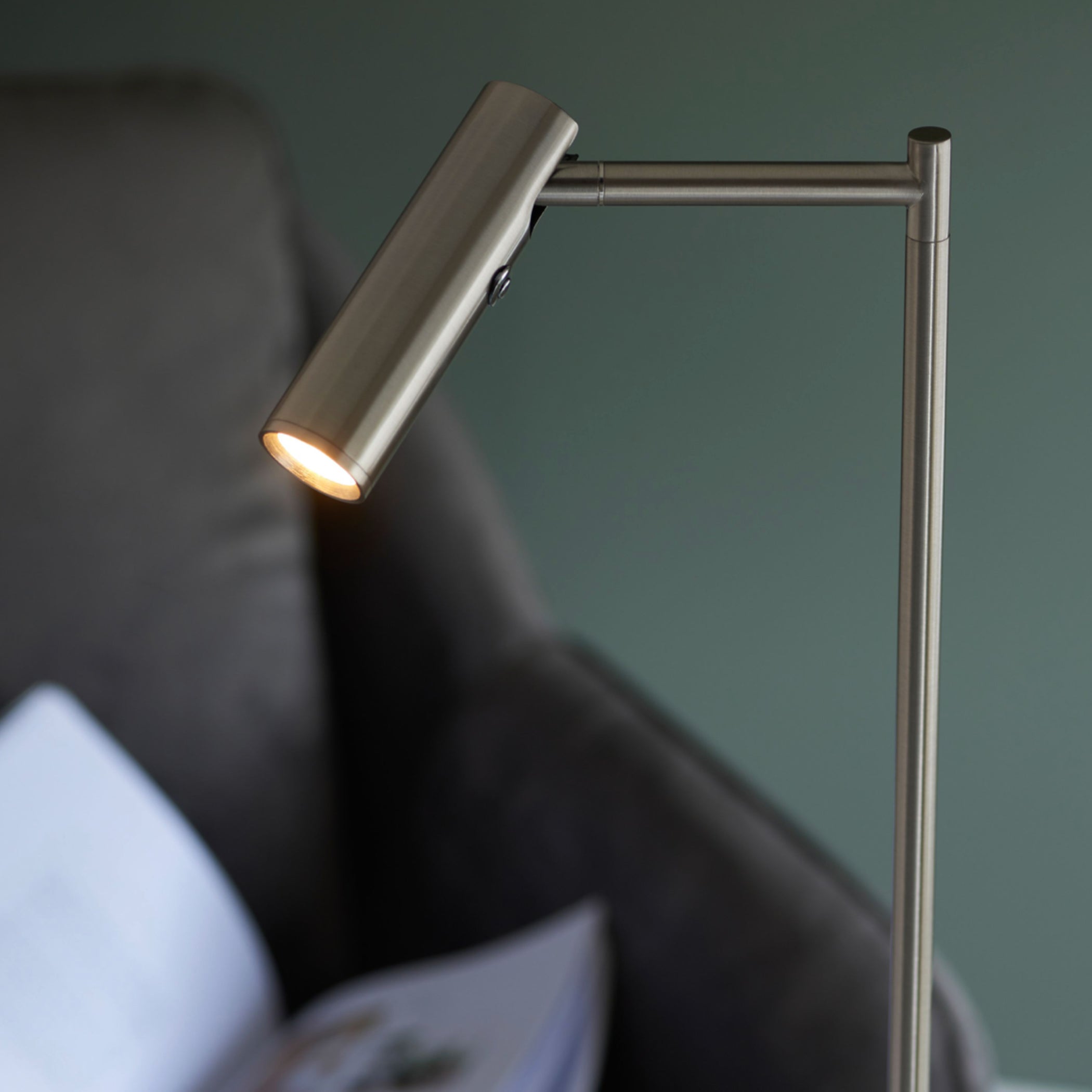 Modern Nickel Reader Floor Lamp