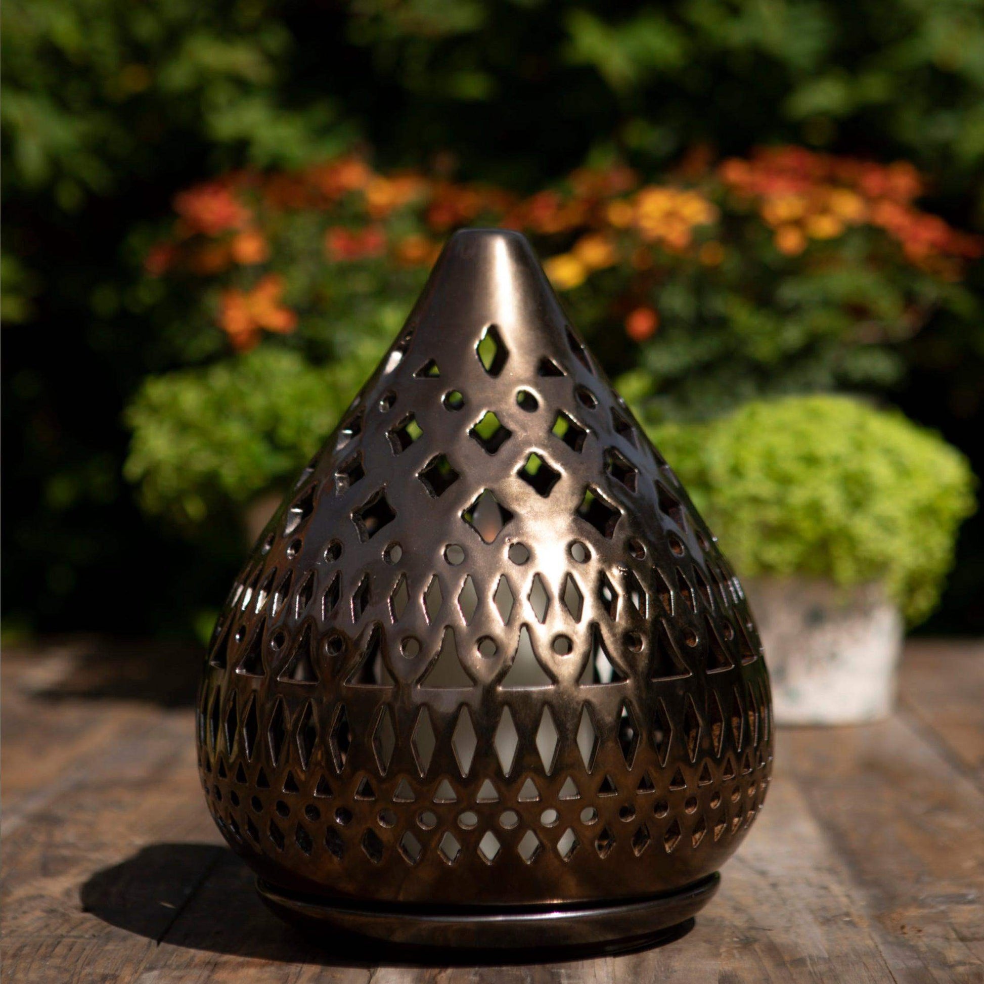 Large Moroccan Inspired Ceramic Candle Holder - The Farthing