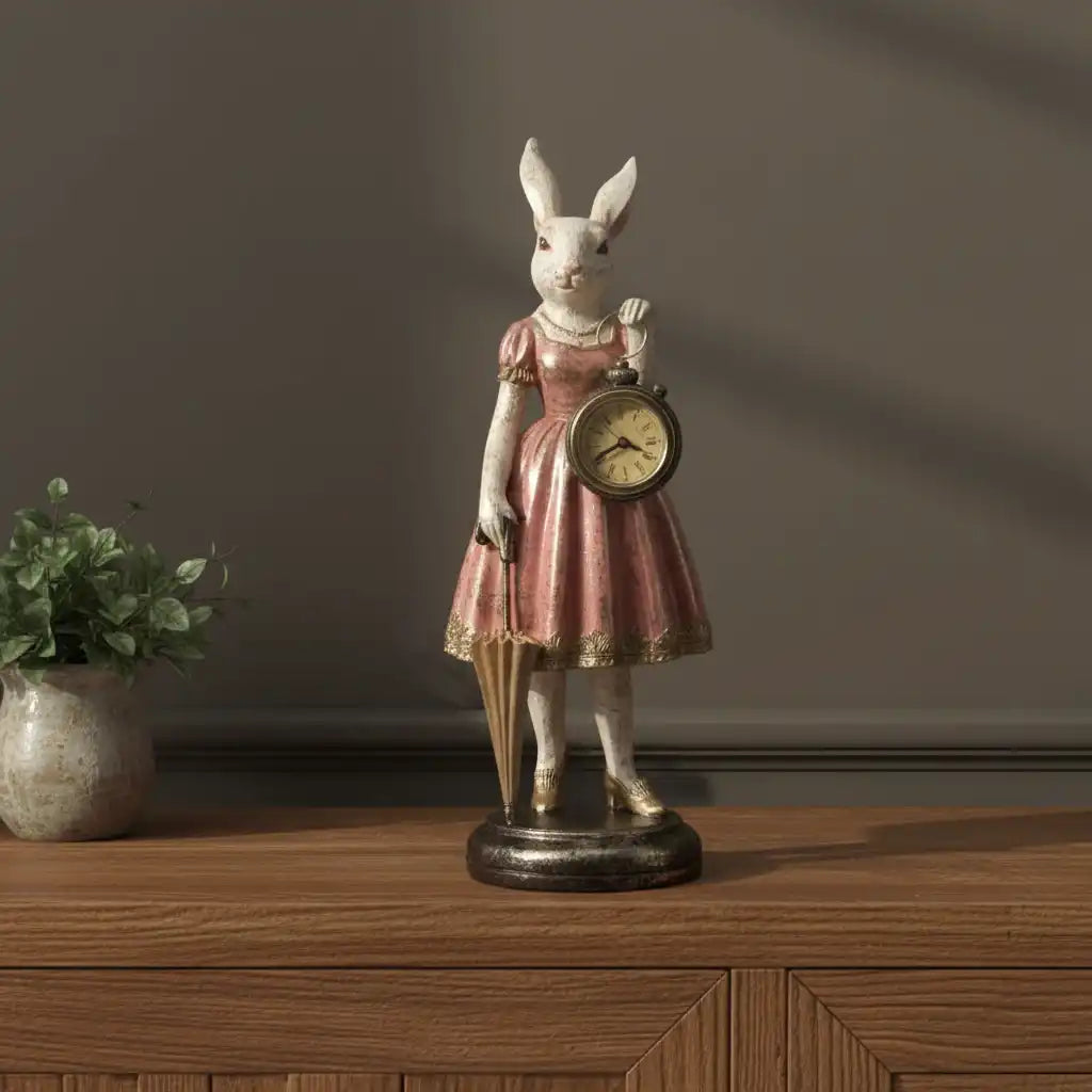 MrsWhiteRabbitStandingClockFigure