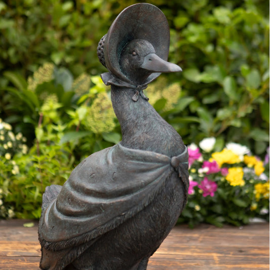 Mrs Duck Garden Ornament - Verdigris Finish 33