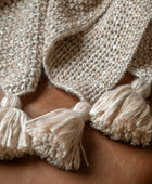 Natural Beige Knitted Tassel Throw 5