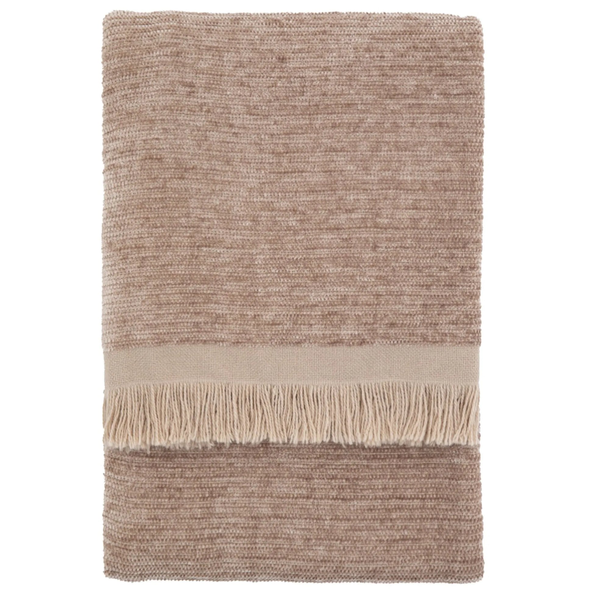 Natural Chenille Fringed Throw 3