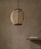 Natural Linen & Wood Pendant Light