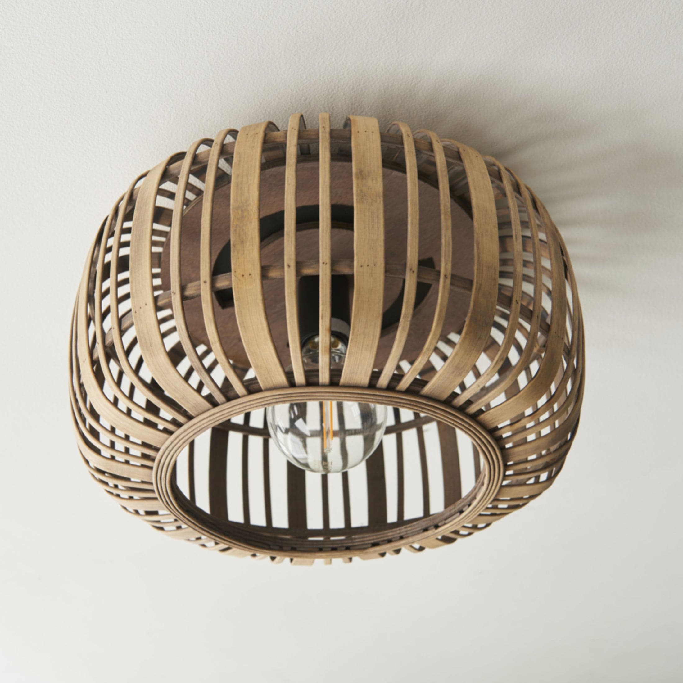 Natural Rustic Bamboo Cage Ceiling Light 1