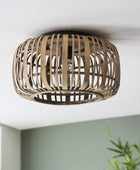 Natural Rustic Bamboo Cage Ceiling Light - The Farthing