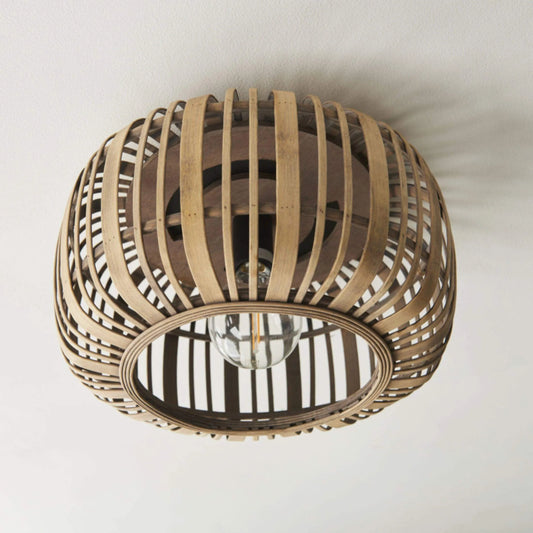 Natural Rustic Bamboo Cage Ceiling Light - The Farthing