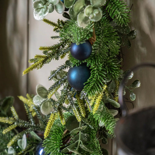 Navy Bauble Festive Wreath