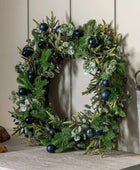 Navy Bauble Festive Wreath 5