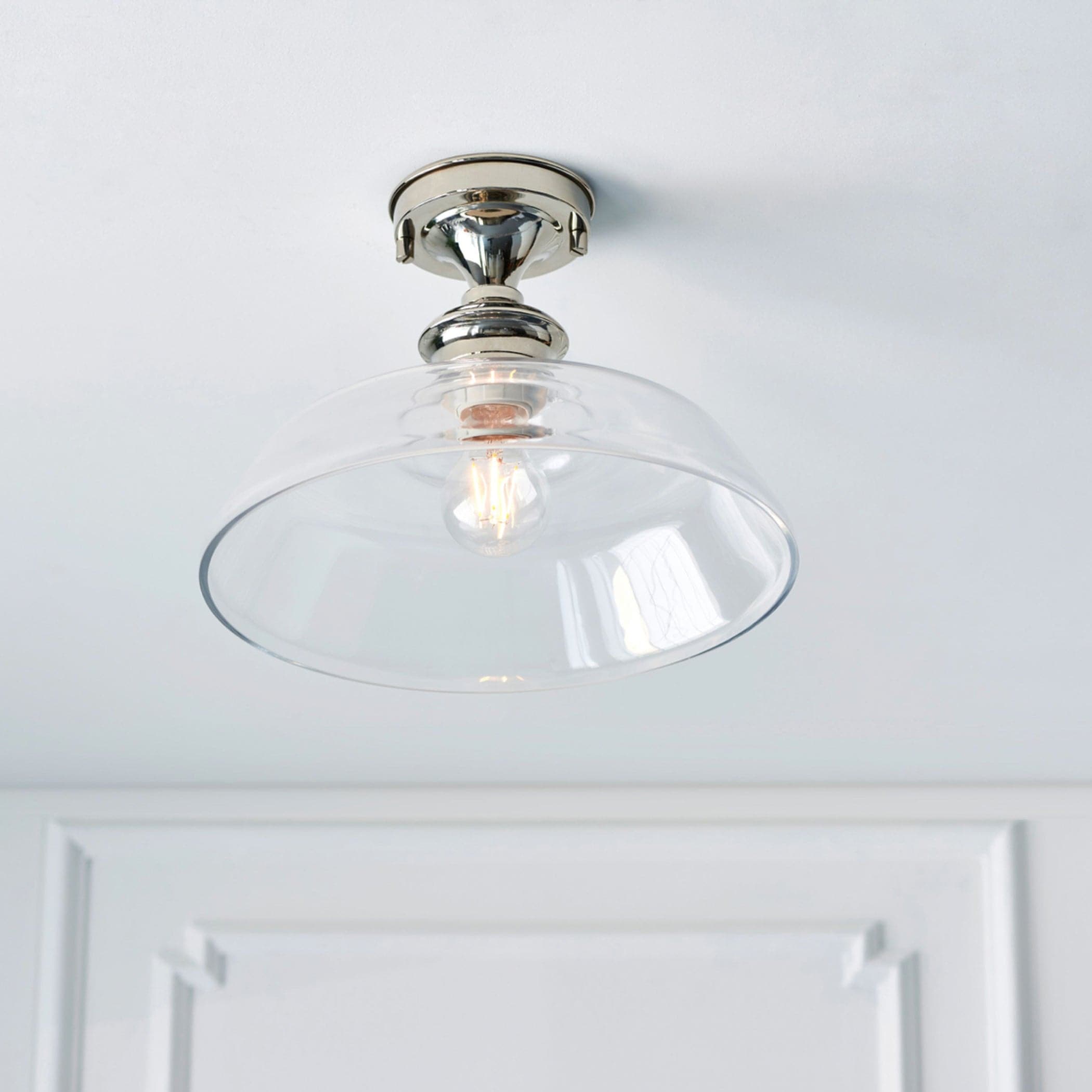 Nickel and Glass Dorset Ceiling Light 3