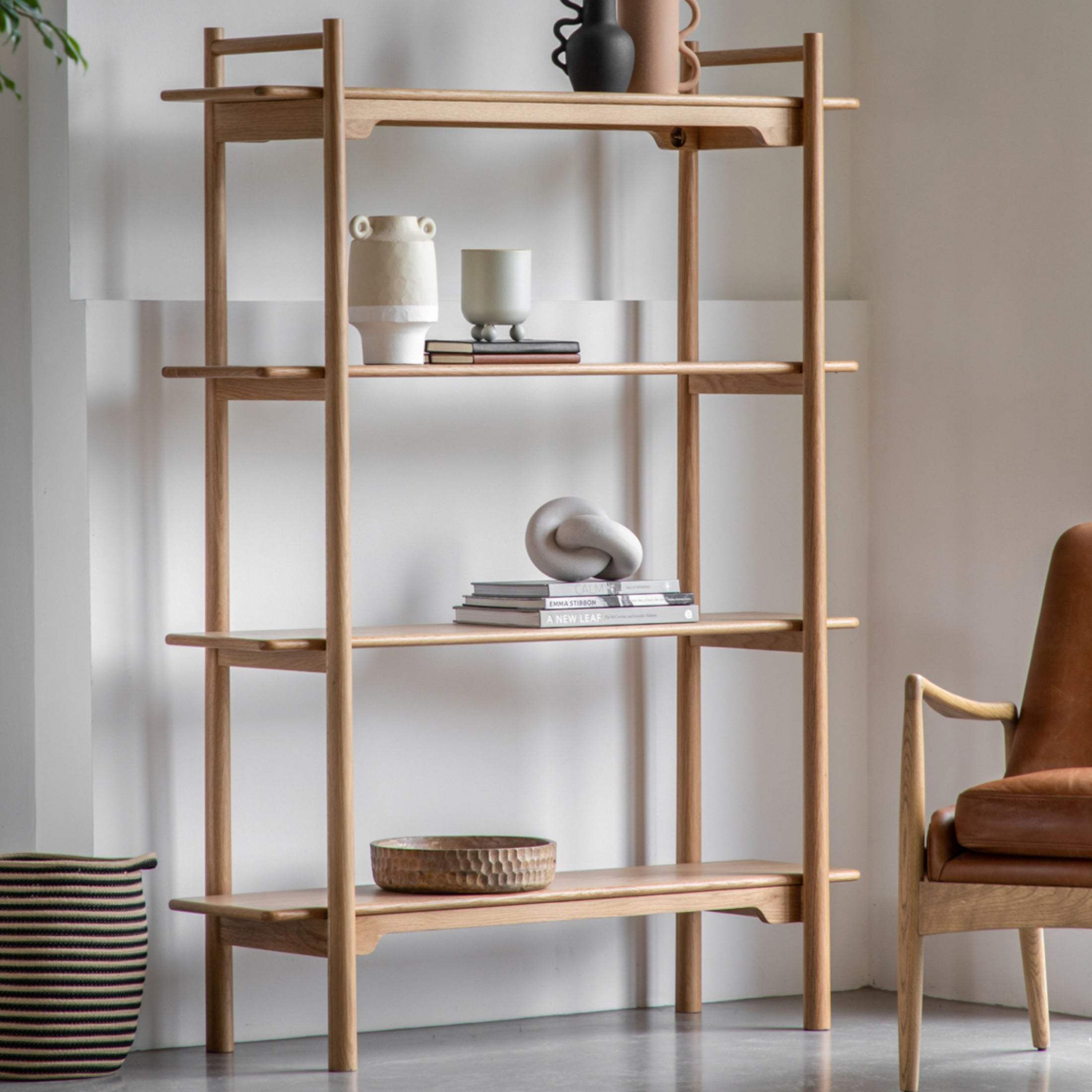 Nordic Oak 4 Shelf Display Unit