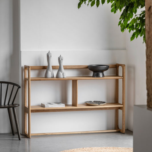 Nordic Oak Open Display Shelf Unit