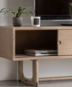 Nordic Styled Smoked Oak Sliding Door Media Unit - The Farthing