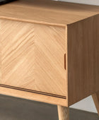 Oak Chevron Fronted 2 Door Media Unit FARTHING 4