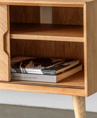 Oak Chevron Fronted 2 Door Media Unit FARTHING 1