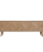 Oak Chevron Fronted 2 Door Media Unit FARTHING 2