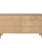 Oak Chevron Fronted 6 Drawer Chest of Drawers | The Farthing 4