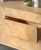 Oak Chevron Fronted 6 Drawer Chest of Drawers | The Farthing 6