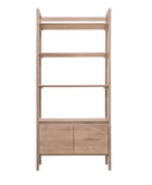 Oak Open Display Shelf Unit with Cupboard - The Farthing