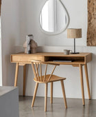 Oak Chevron Fronted 1 Drawer Desk | Farthing 2