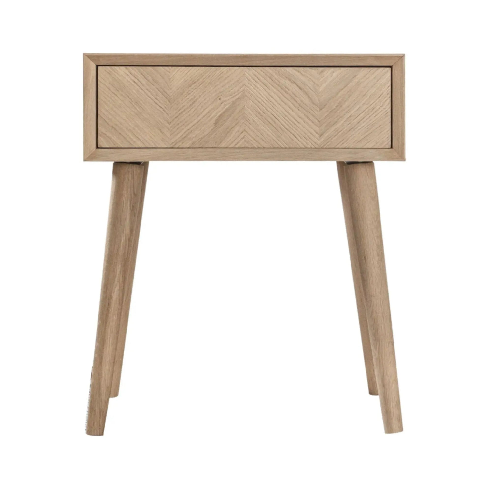 Oak Side Table with Chevron Front | FARTHING 4