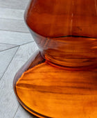 Orange Glass & Marble Topped Side Table - The Farthing