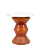 Orange Glass & Marble Topped Side Table - The Farthing