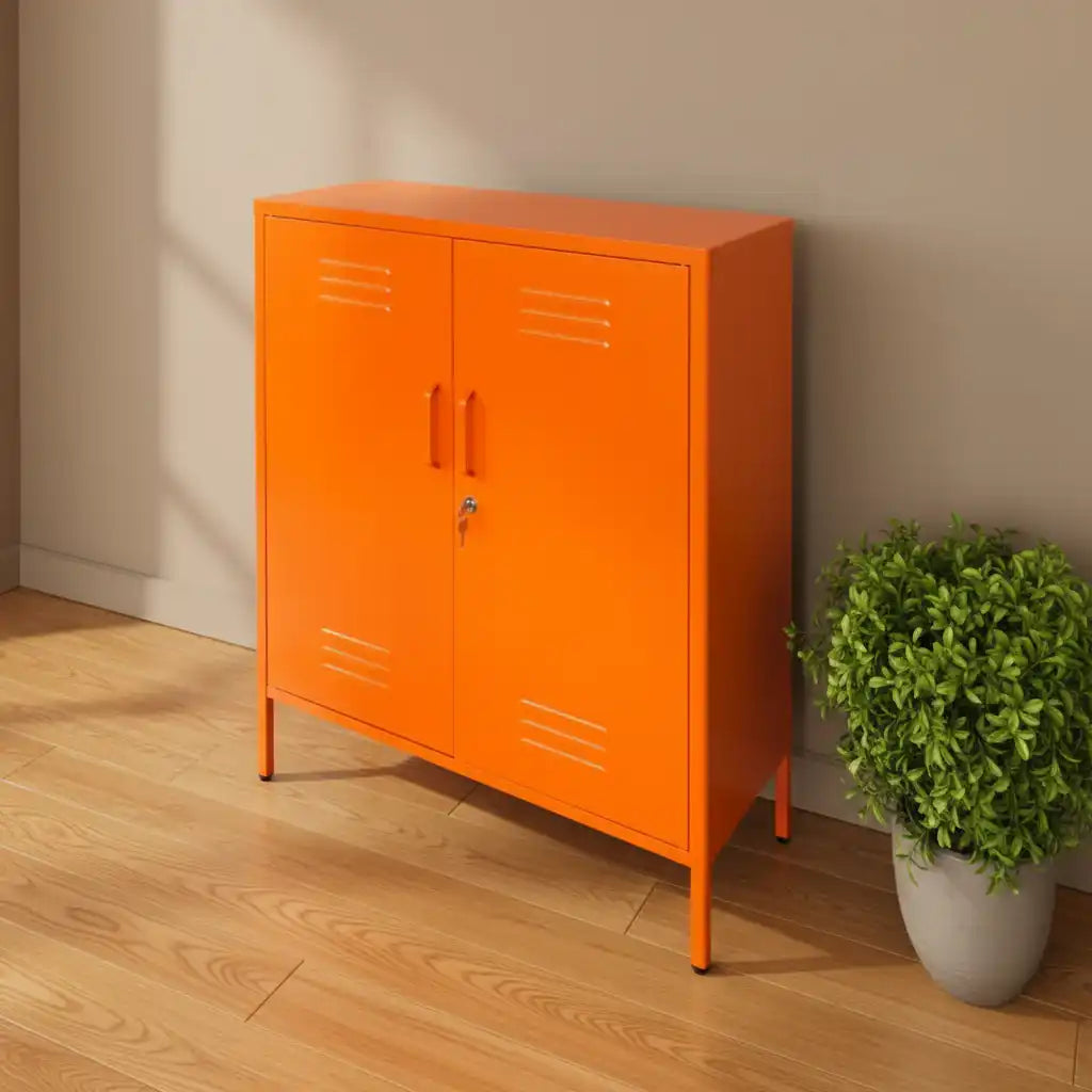 OrangeMetal2DoorCabinet at the farthing 