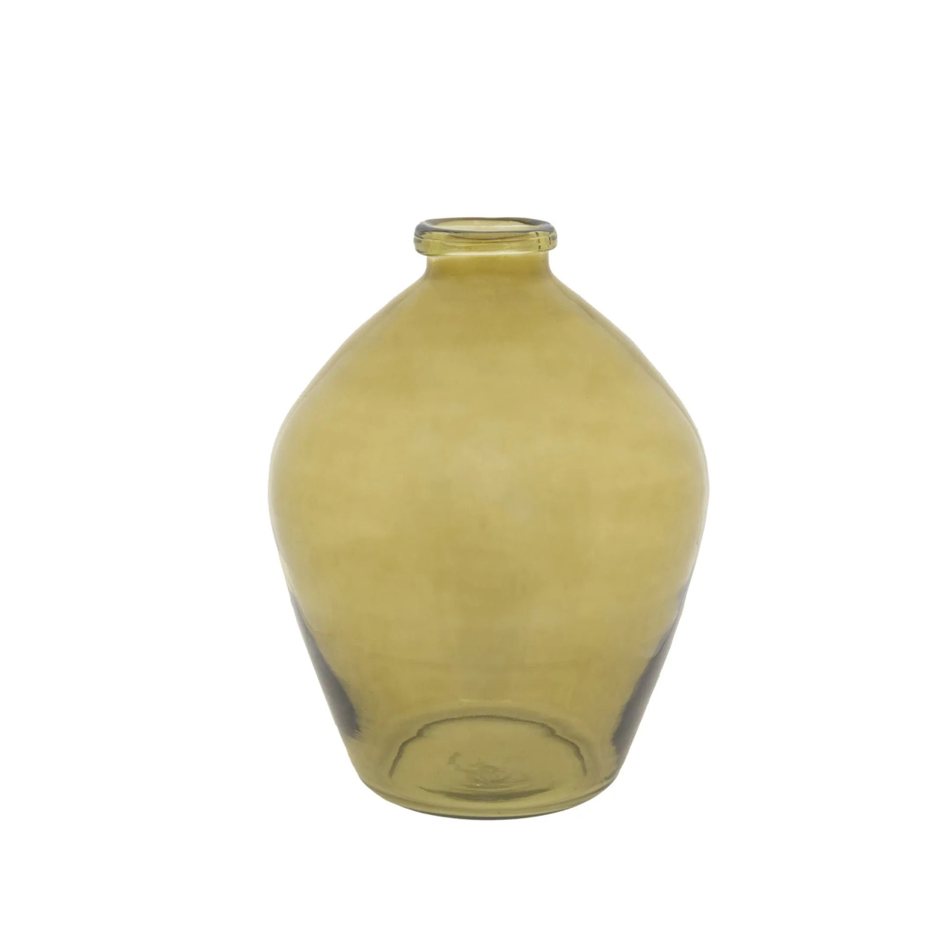 Organic Bottle Shape Olive Glass Vase 2