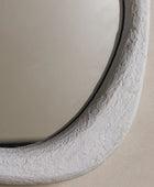 Organic Oval Textured White Frame Mirror