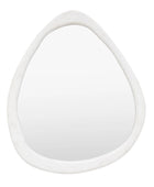 Organic Oval Textured White Frame Mirror 1