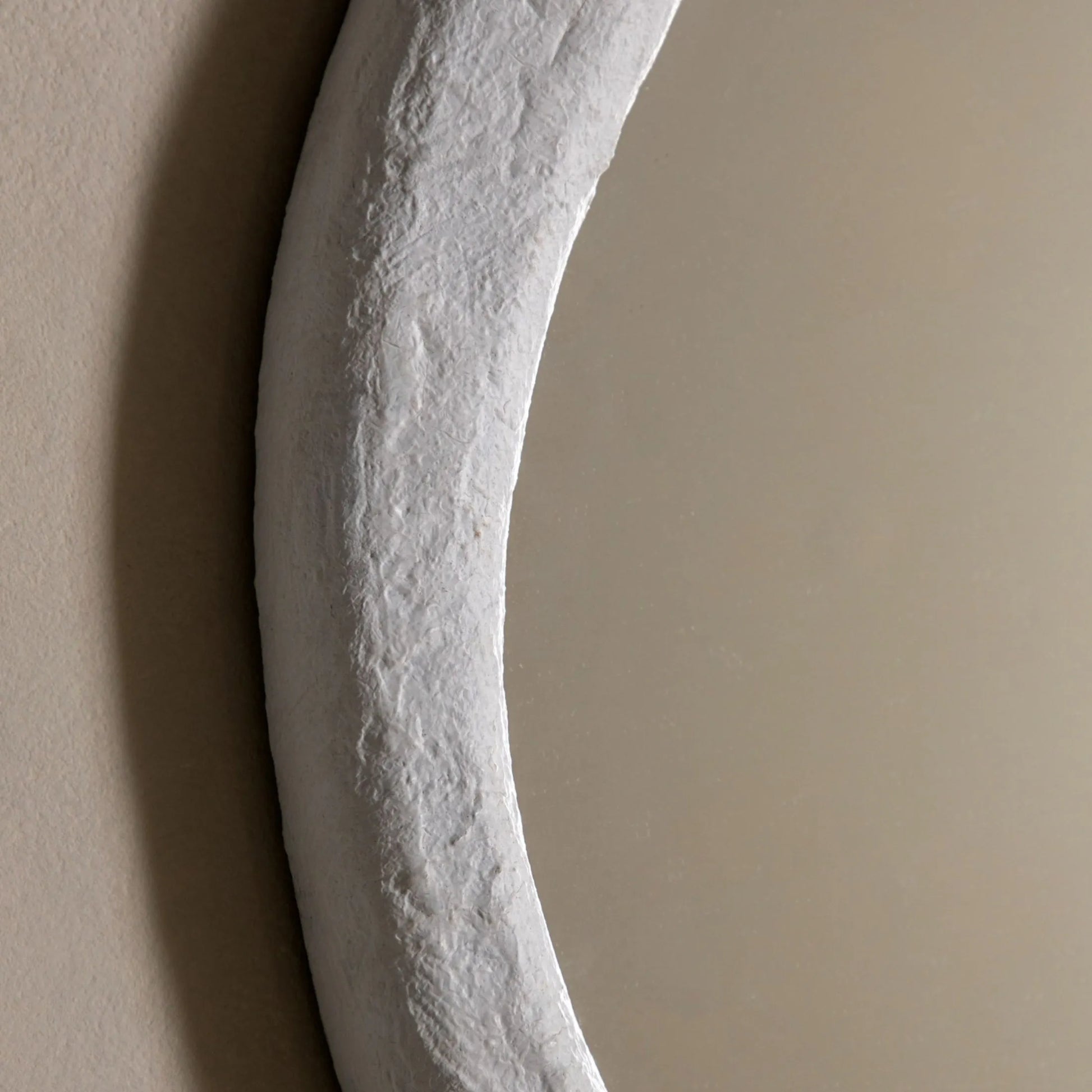 Organic Oval Textured White Frame Mirror 3