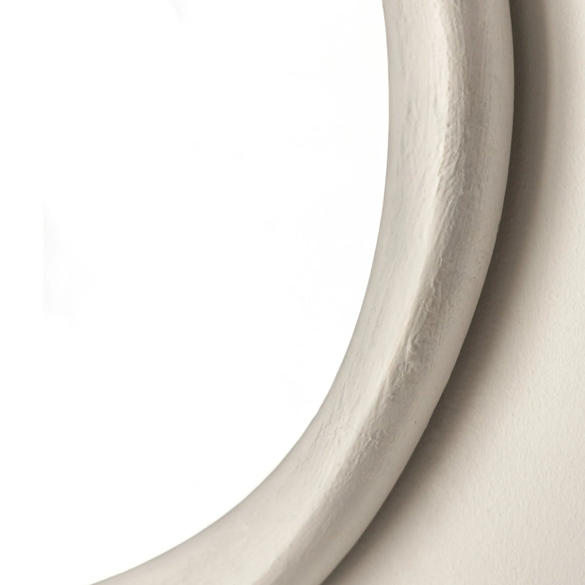 Organic Oval Textured White Frame Mirror 5