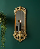 Filigree Framed & Mirrored Candle Wall Sconce