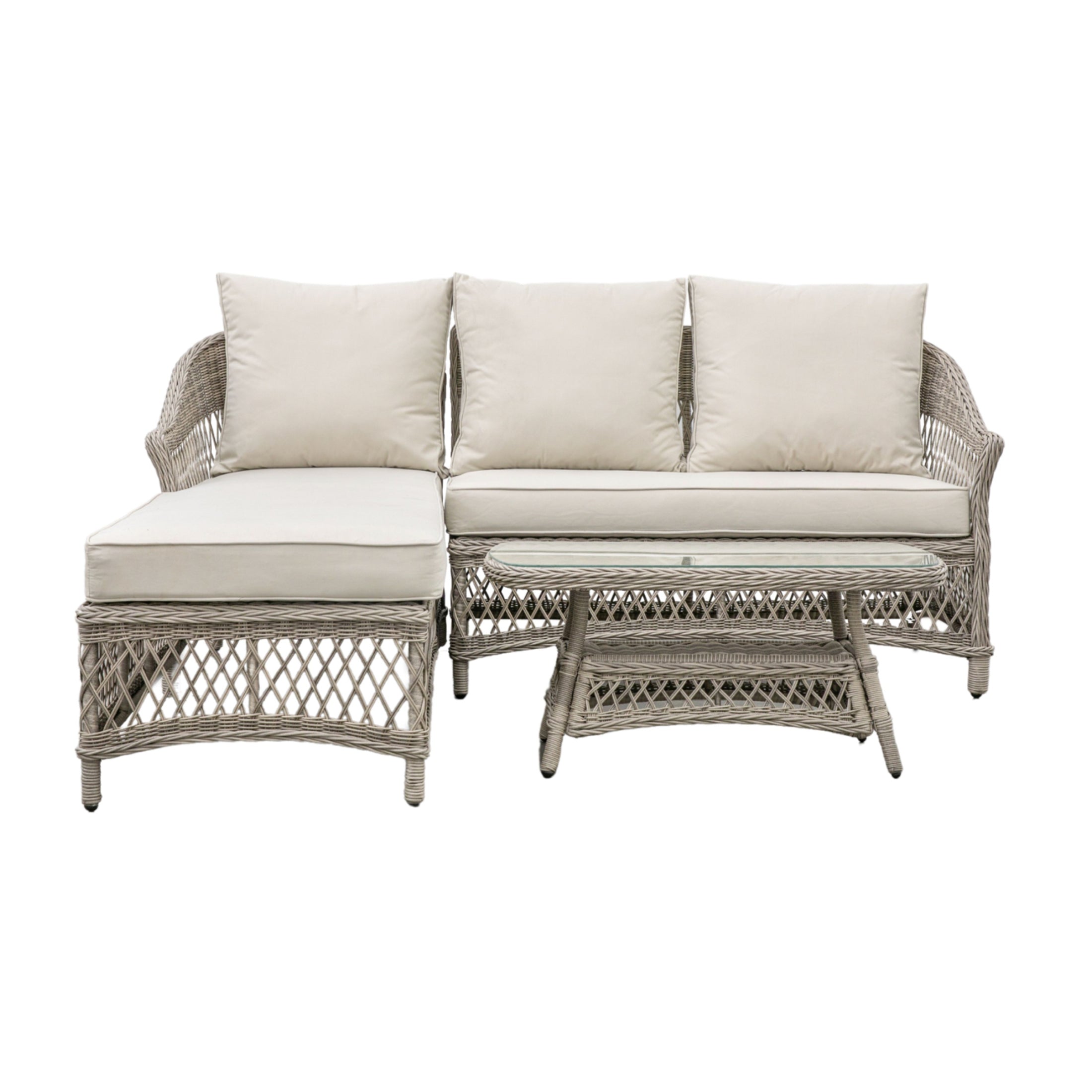 Outdoor PE Rattan Country Chaise Sofa Set 66