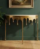 OvalMetalGoldDripConsoleTable 1