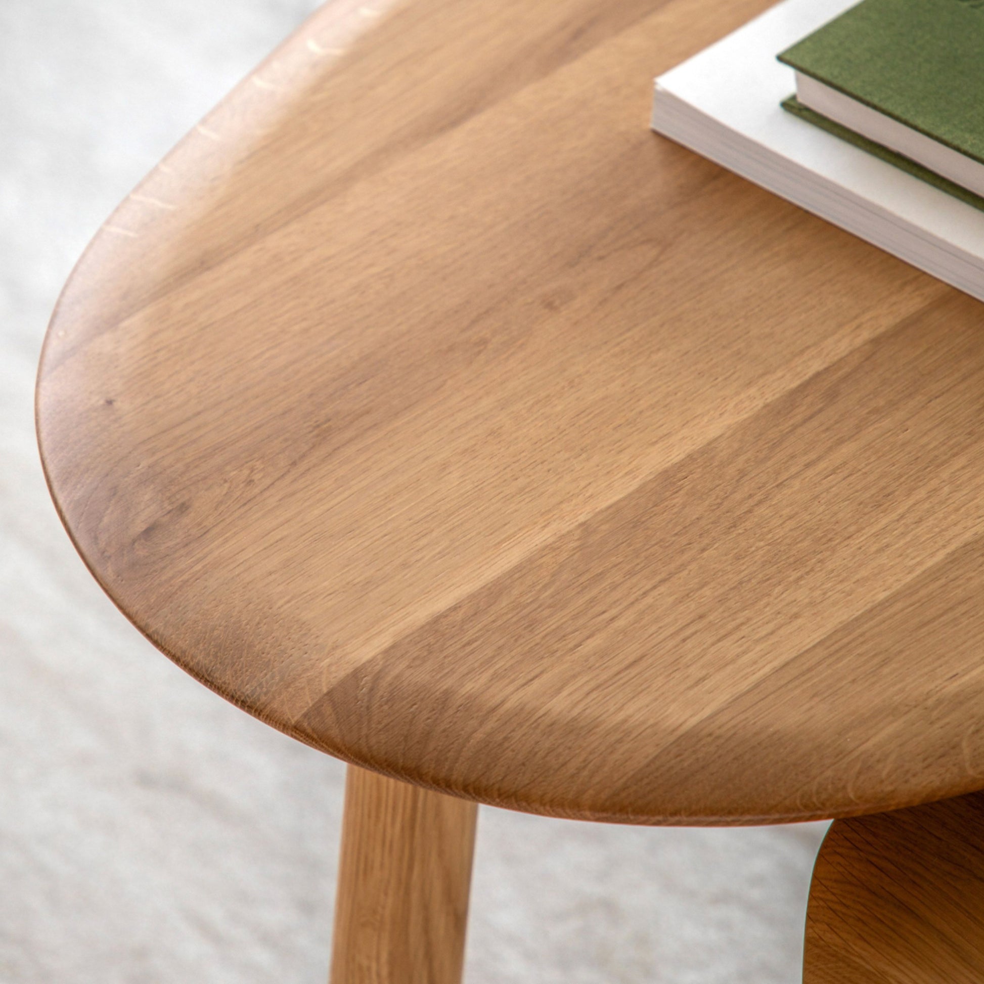 Oval Mid Century Styled Oak Coffee Table Nest 5