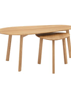 Oval Mid Century Styled Oak Coffee Table Nest 1