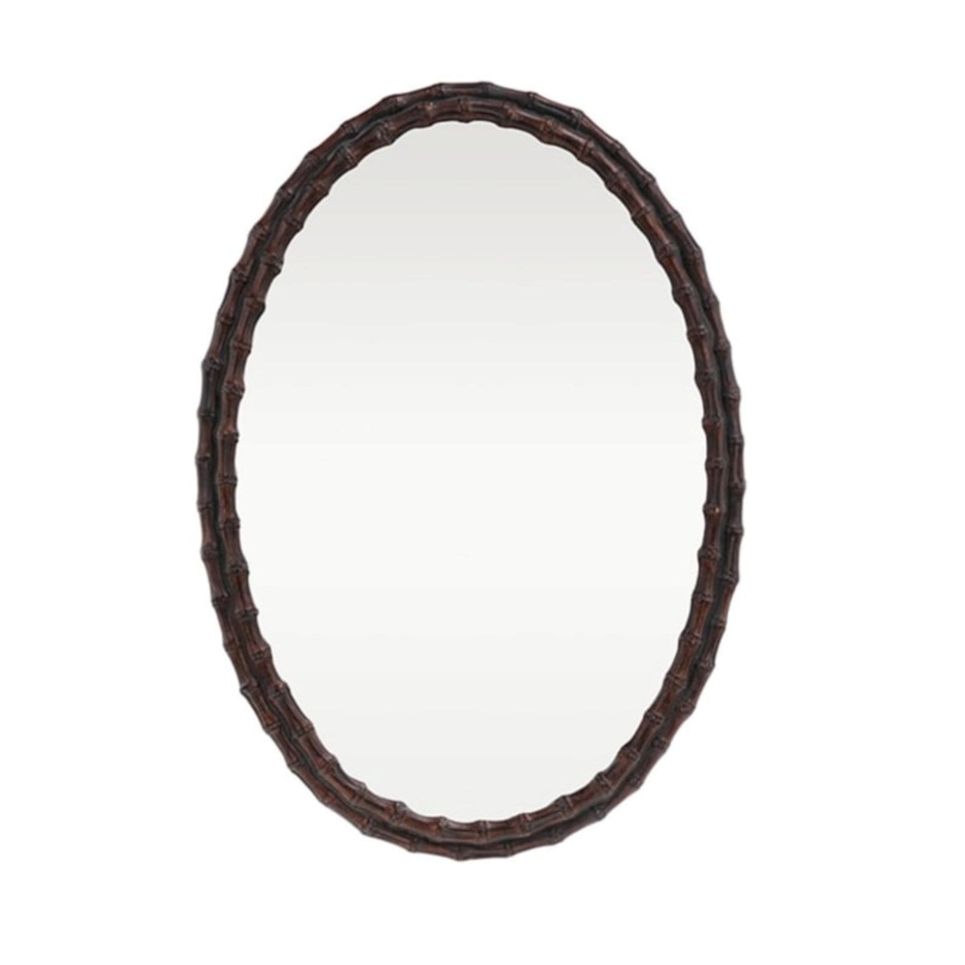 Oval Bamboo Style Wall Mirror