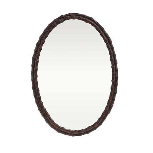 Oval Bamboo Style Wall Mirror