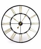Oversized Vintage Gold & Black Skeleton Clock