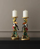 Pair Of 2 Ornate Toucan Candle Holders