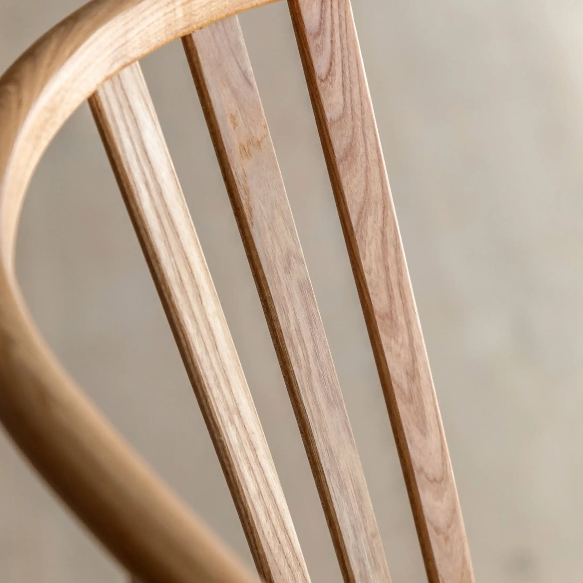 Pair of Bow Backed Natural Elm Wood Bar Stools 3